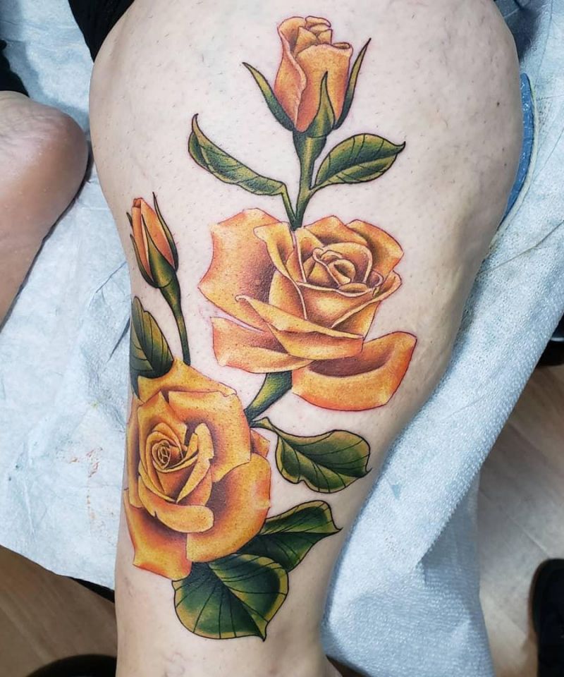 30 Pretty Yellow Rose Tattoos Make You Elegant and Beautiful