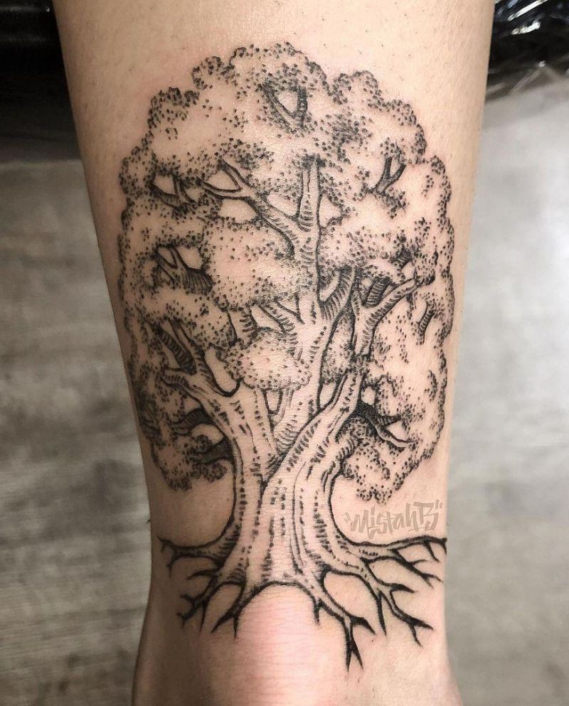 30 Pretty Oak Tree Tattoos You Will Love