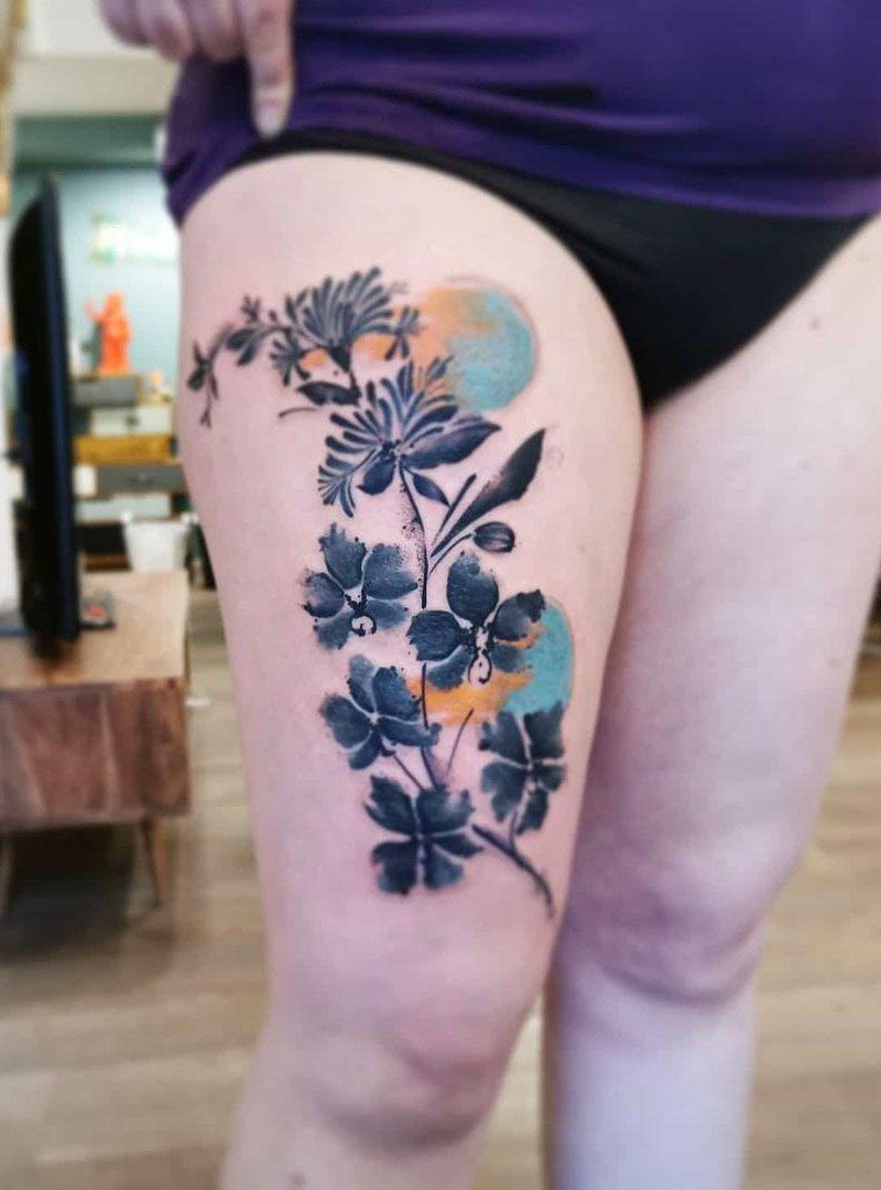 30 Pretty Watercolor Flower Tattoos You Will Love