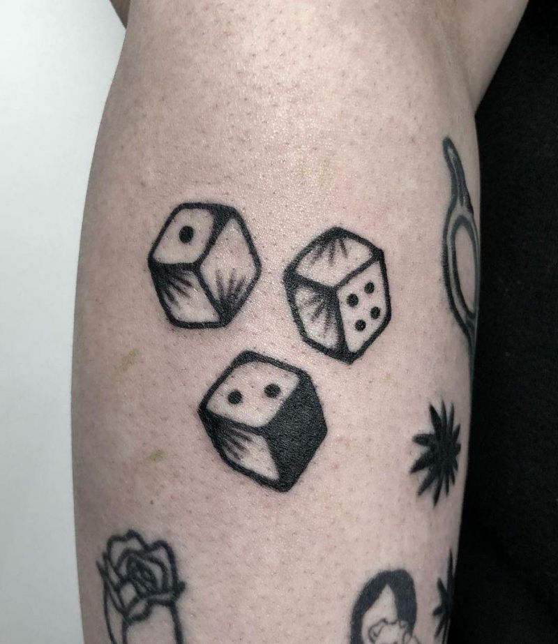 30 Pretty Dice Tattoos Hope to Bring You Luck