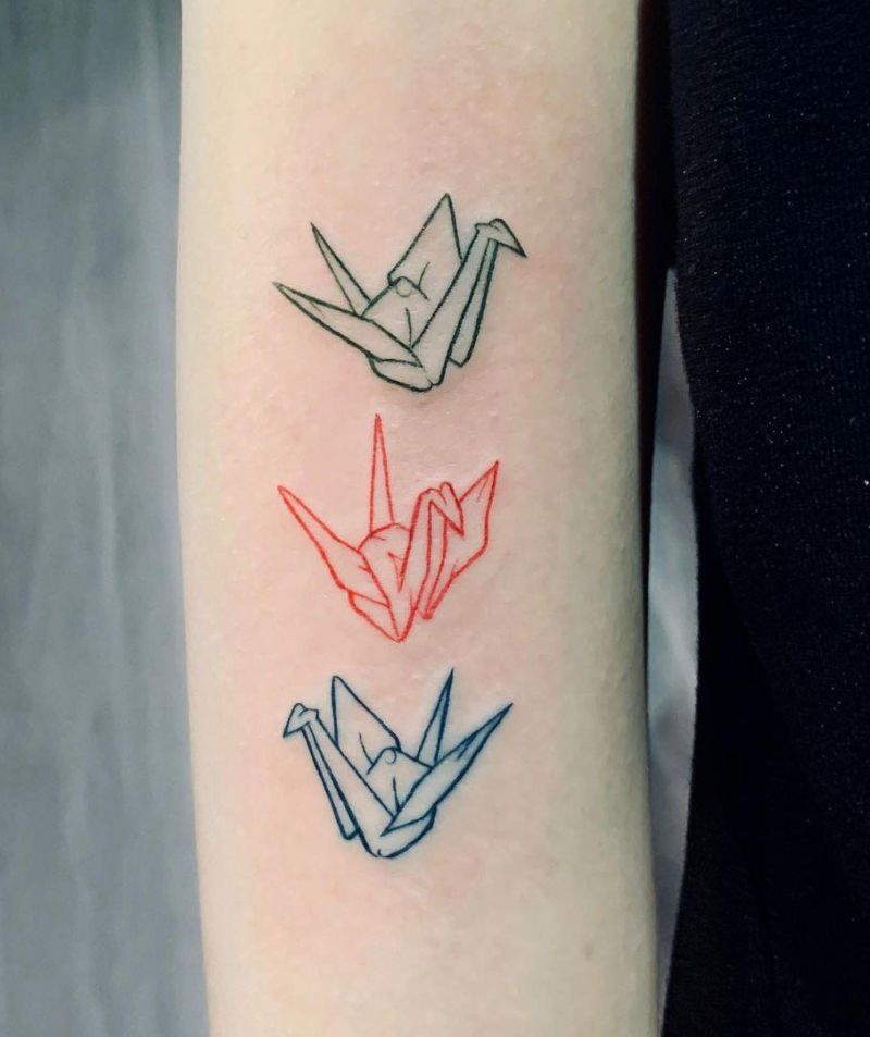 30 Pretty Paper Crane Tattoos Make Your Dream Come True