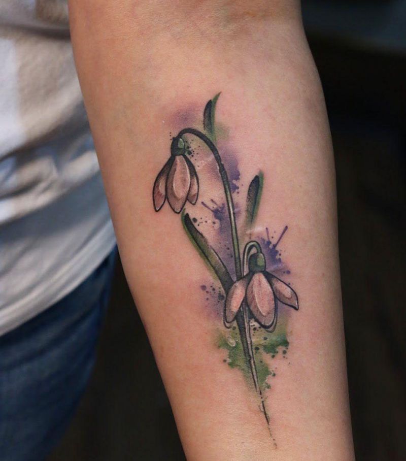 30 Pretty Snowdrop Tattoos to Inspire You