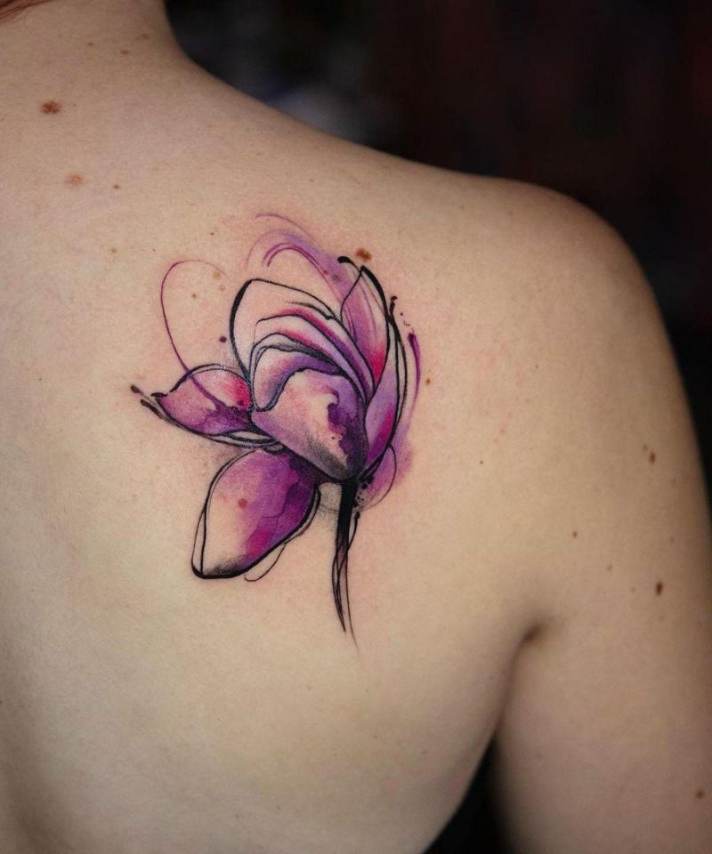 30 Pretty Watercolor Flower Tattoos You Will Love