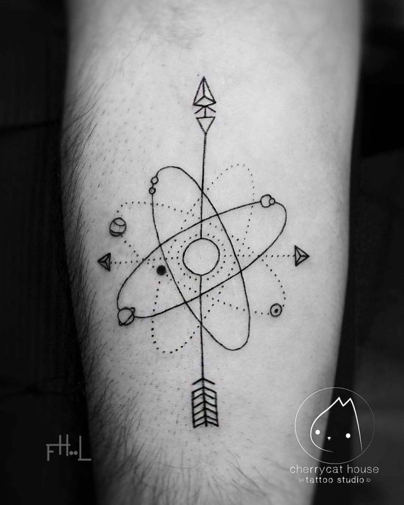 30 Pretty Atom Tattoos to Inspire You