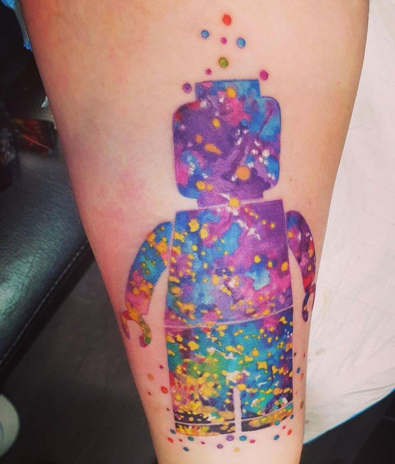 30 Pretty Lego Tattoos to Inspire You