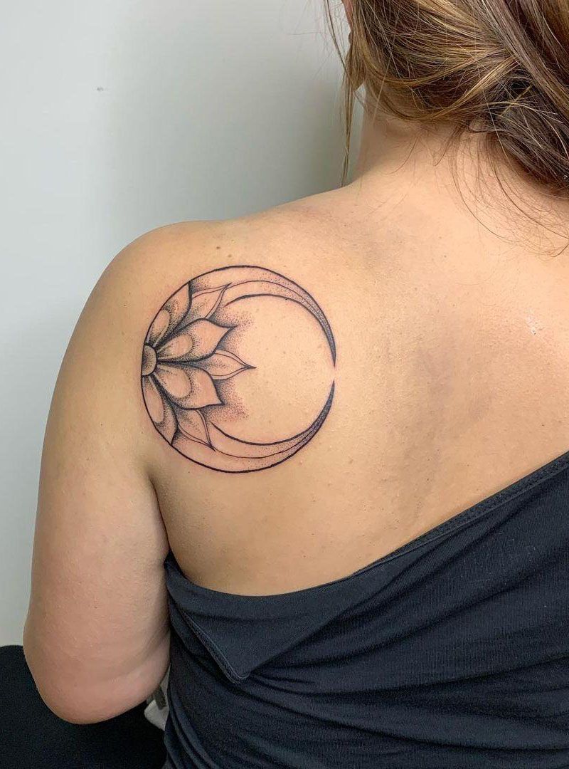 30 Pretty Mandala Moon Tattoos You Will Love