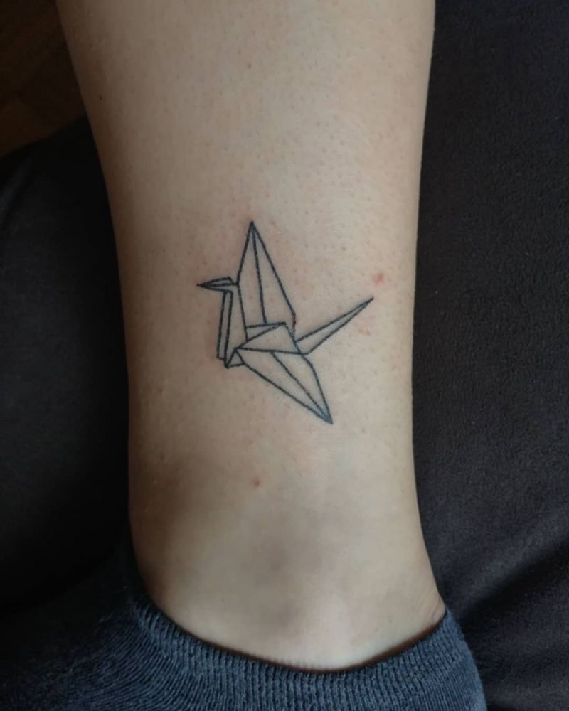 30 Pretty Paper Crane Tattoos Make Your Dream Come True