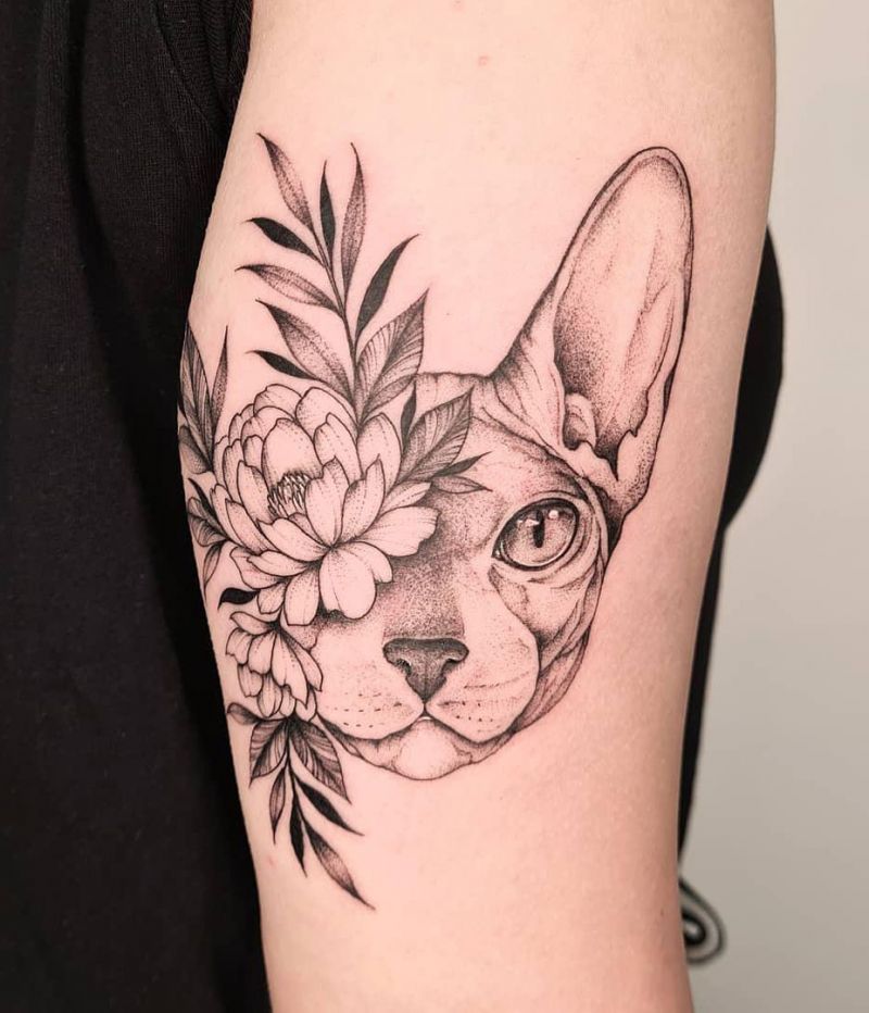 30 Pretty Sphinx Cat Tattoos to Inspire You