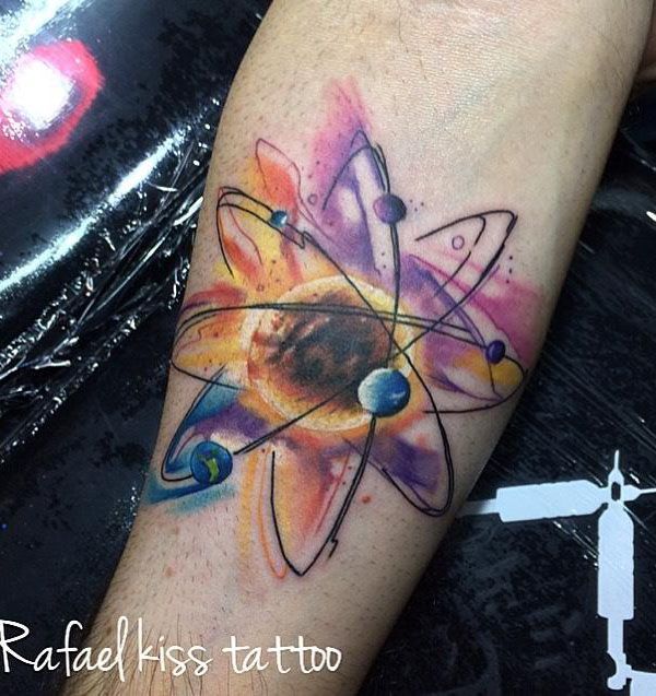 30 Pretty Atom Tattoos to Inspire You