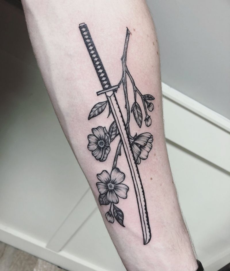 30 Pretty Katana Tattoos You Will Love