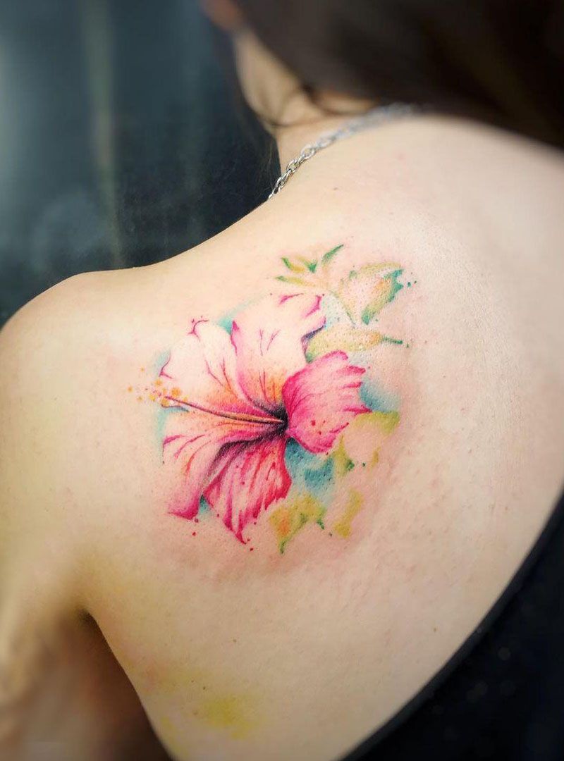 30 Pretty Watercolor Flower Tattoos You Will Love