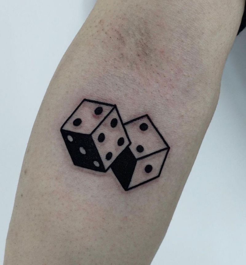 30 Pretty Dice Tattoos Hope to Bring You Luck