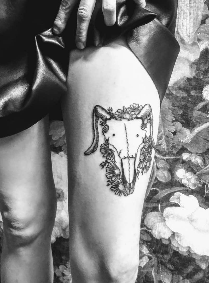 30 Pretty Goat Skull Tattoos You Must Try