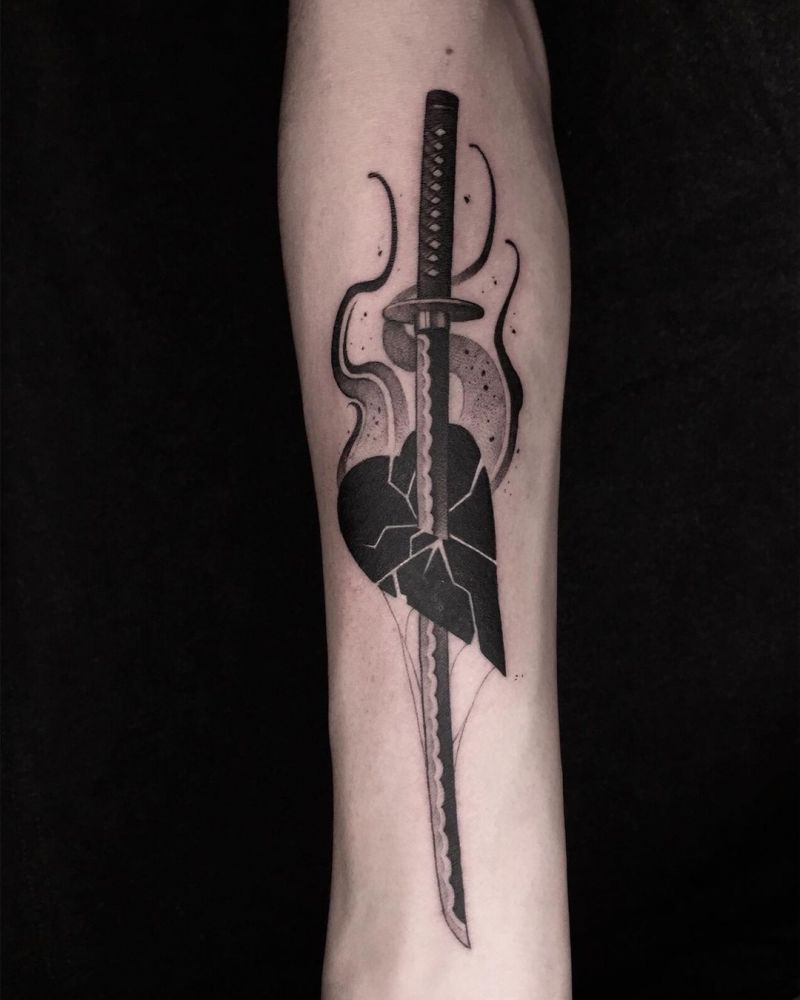 30 Pretty Katana Tattoos You Will Love