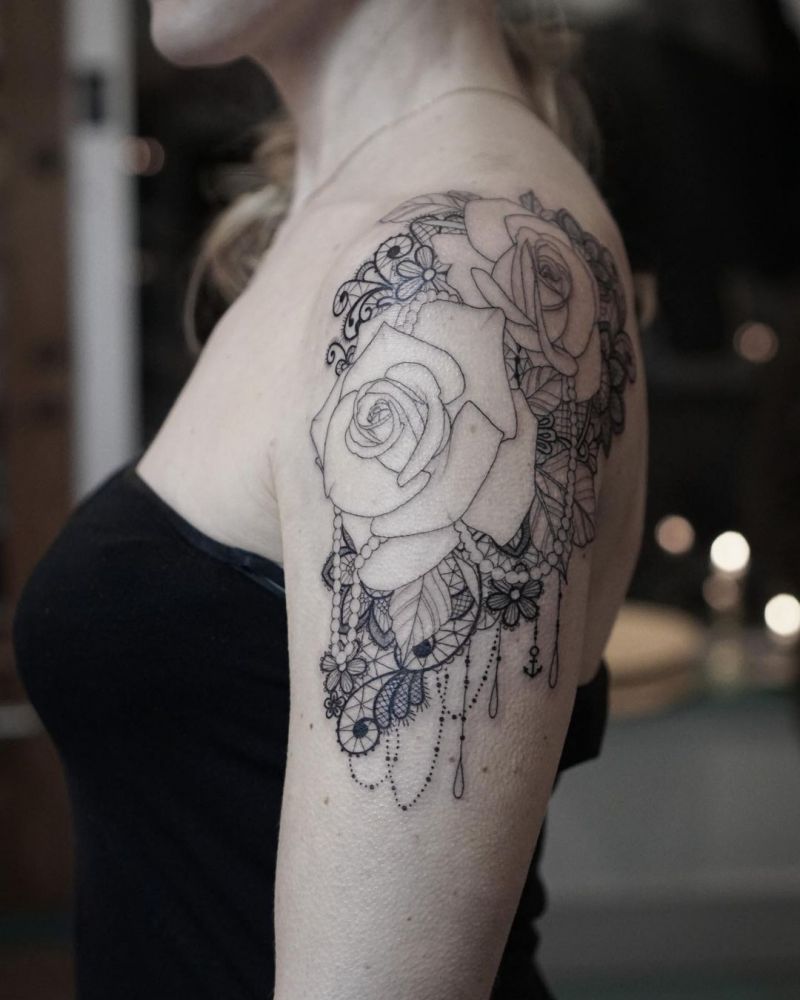 30 Pretty Lace Tattoos That Make You Excited