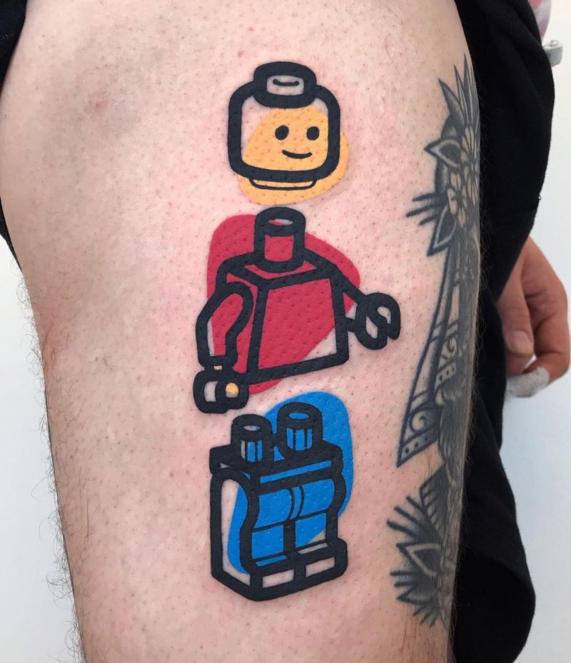 30 Pretty Lego Tattoos to Inspire You