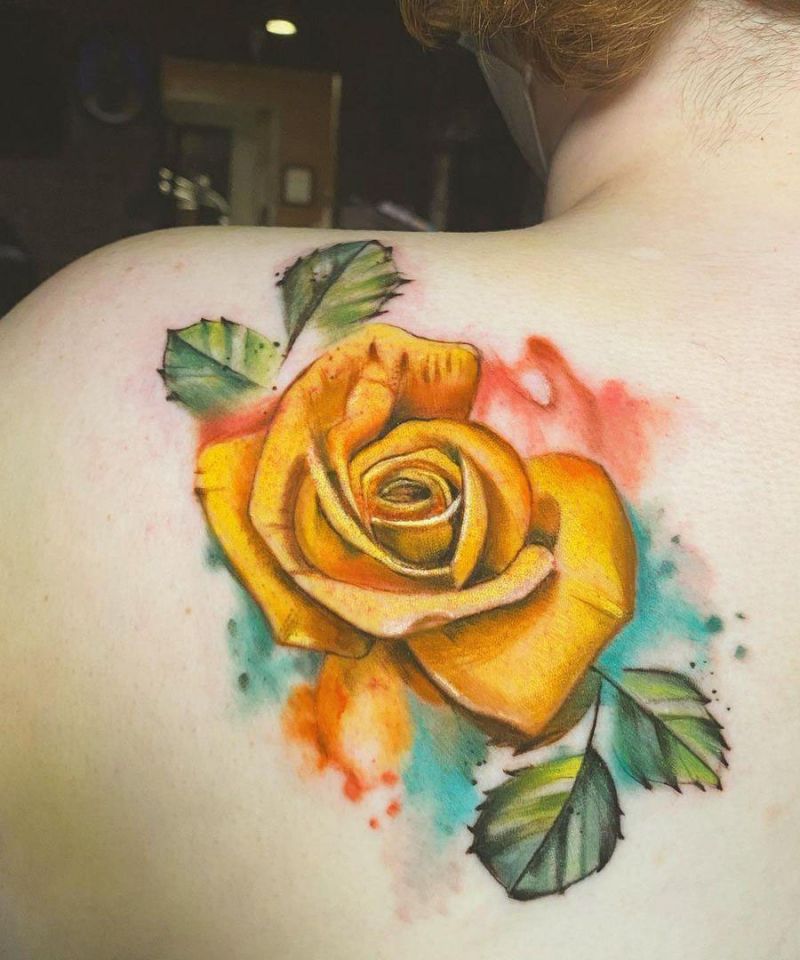 30 Pretty Yellow Rose Tattoos Make You Elegant and Beautiful