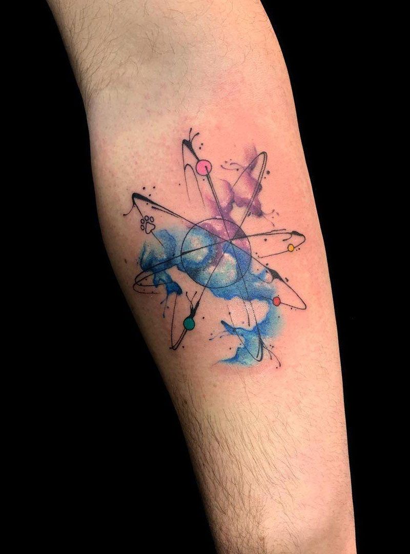 30 Pretty Atom Tattoos to Inspire You