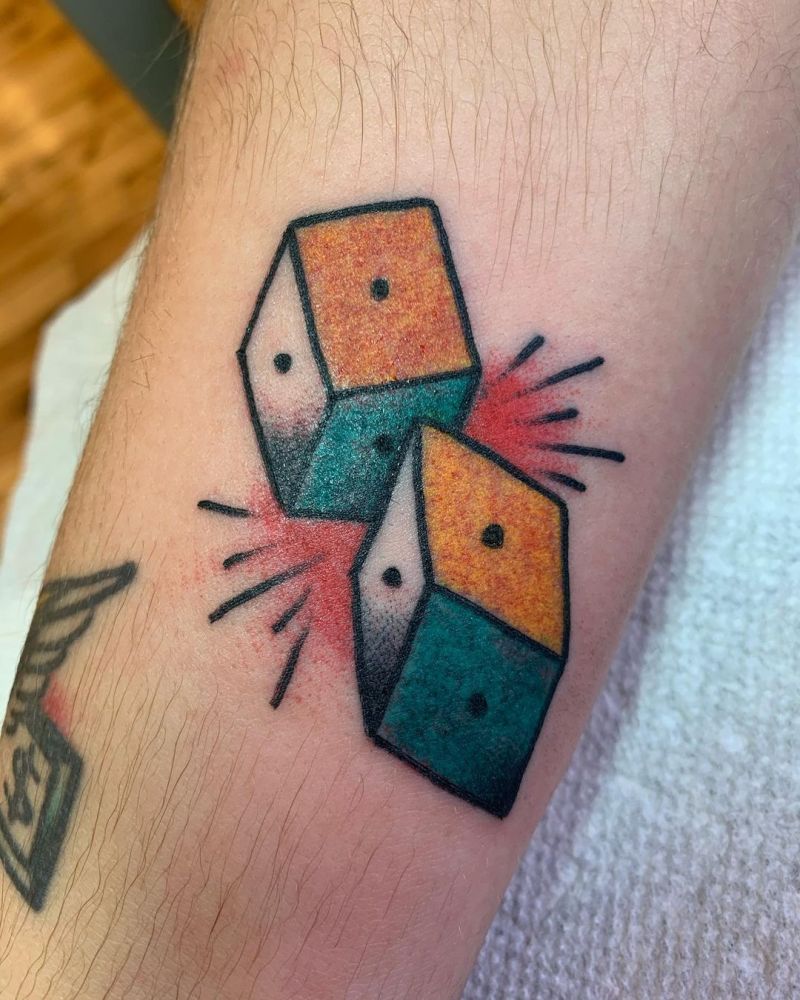 30 Pretty Dice Tattoos Hope to Bring You Luck