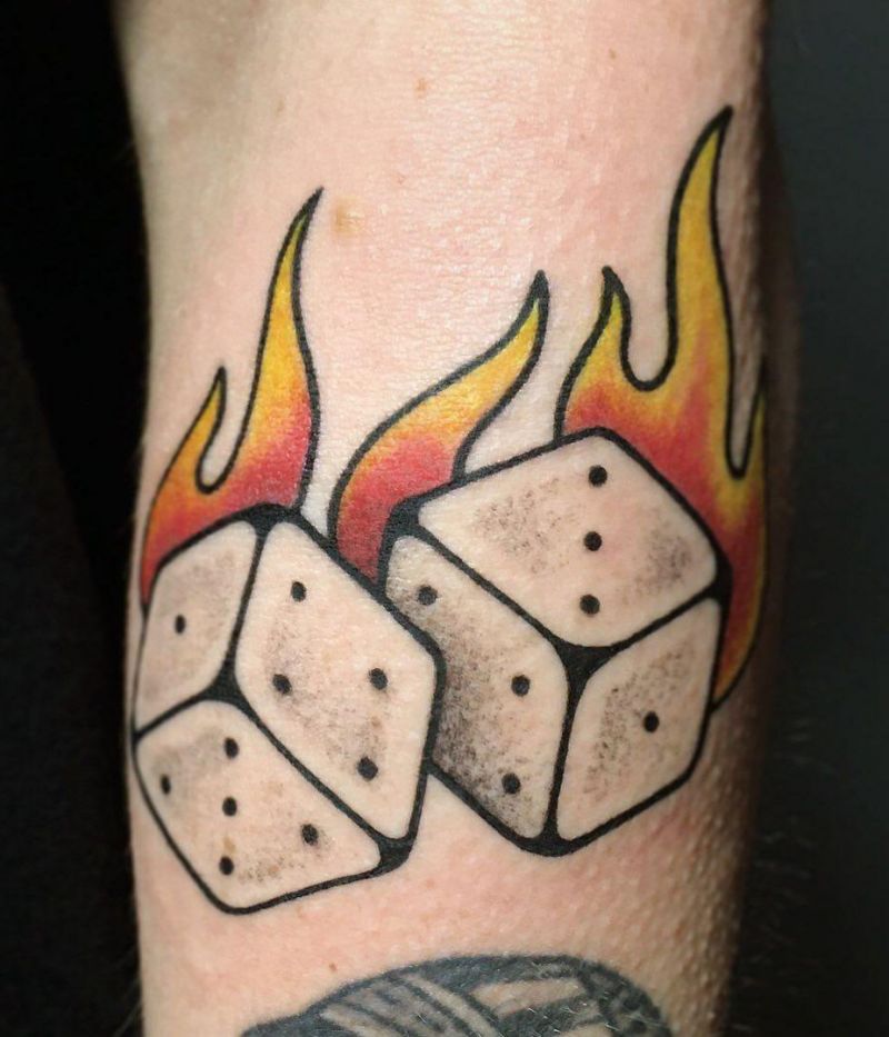 30 Pretty Dice Tattoos Hope to Bring You Luck