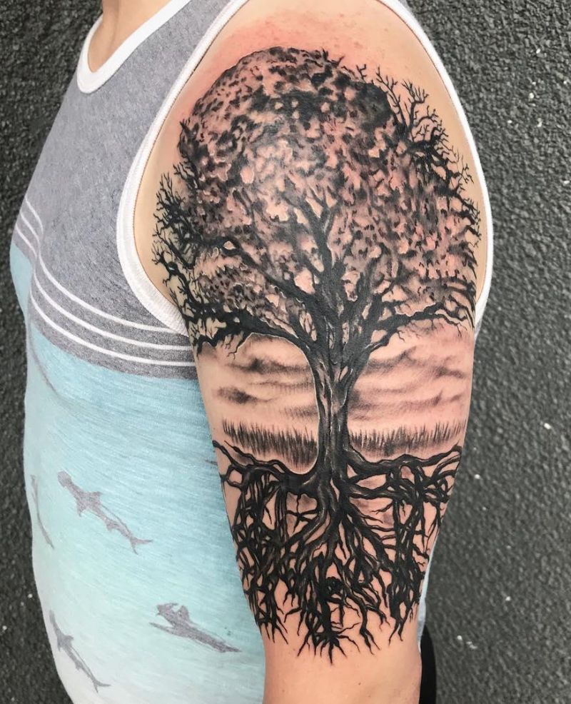 30 Pretty Oak Tree Tattoos You Will Love