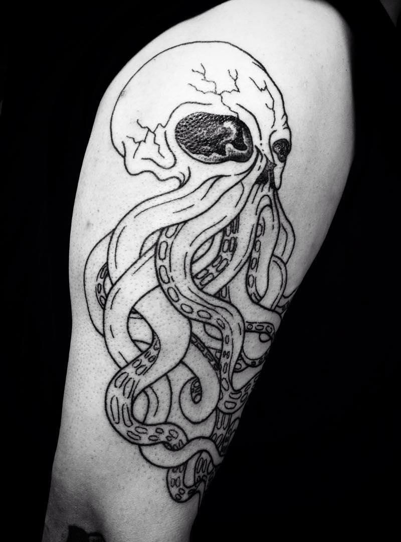 30 Pretty Octopus Skull Tattoos You Will Love