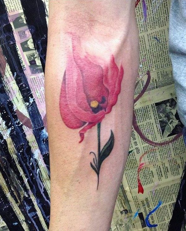 30 Pretty Watercolor Flower Tattoos You Will Love