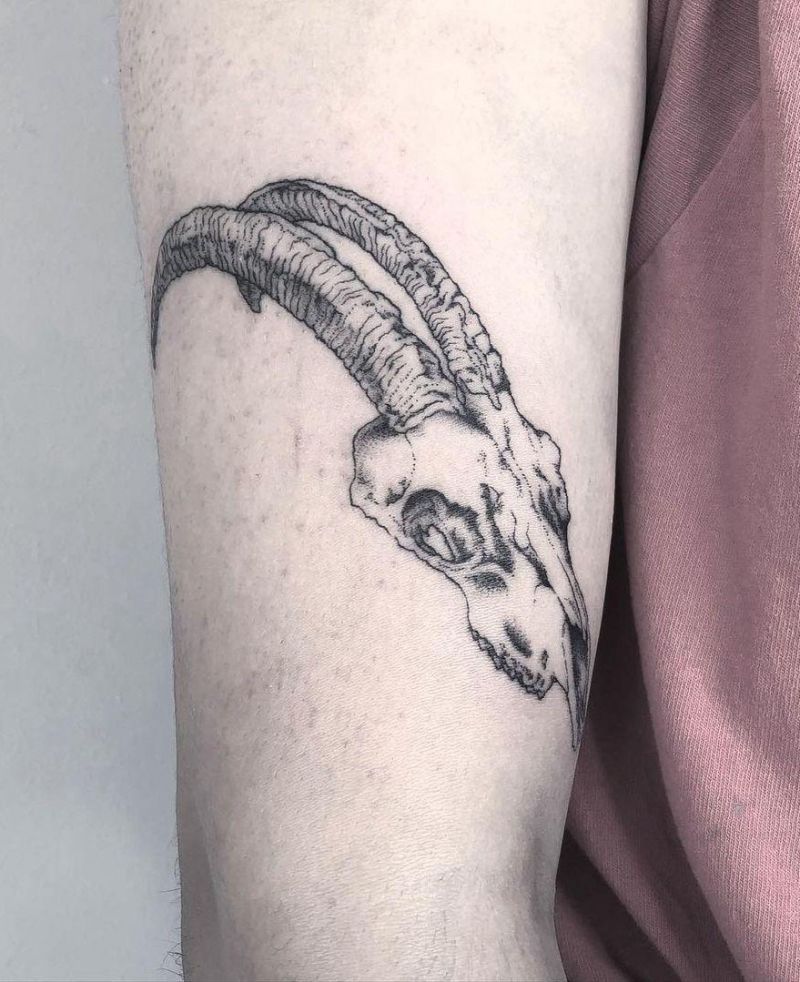 30 Pretty Goat Skull Tattoos You Must Try