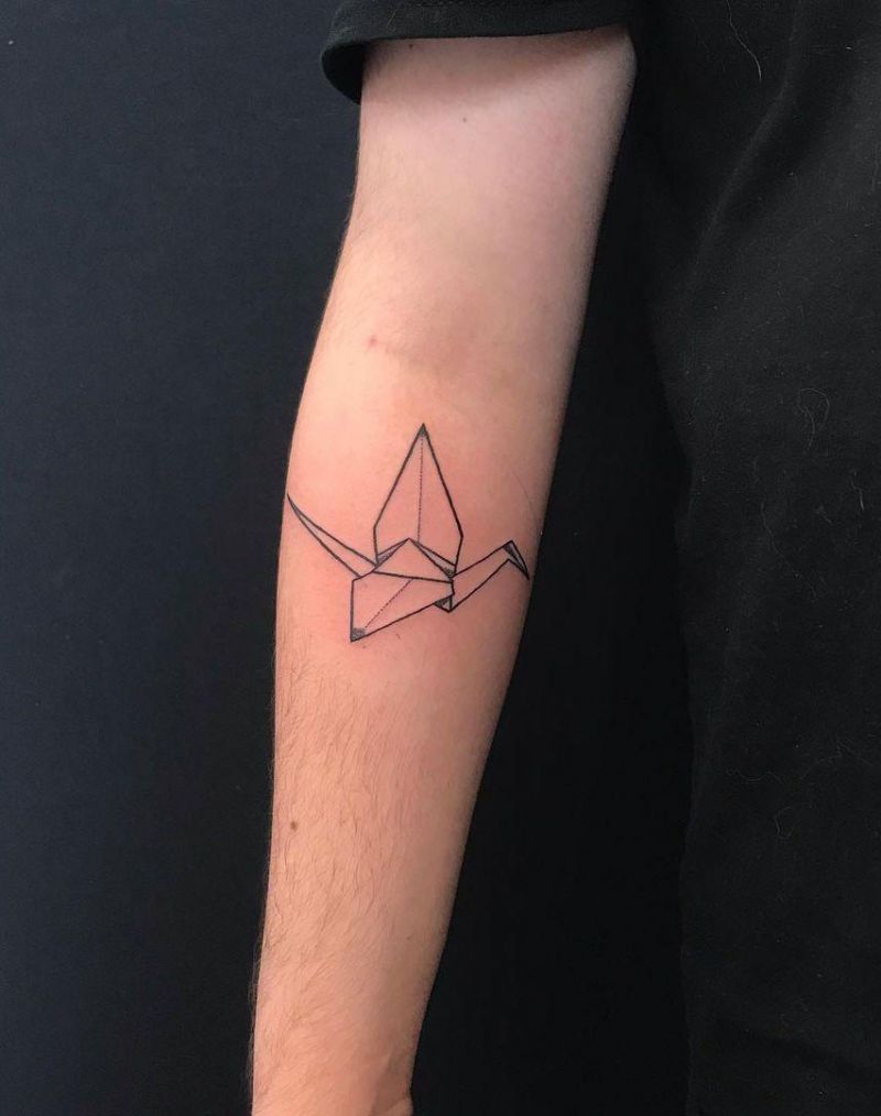 30 Pretty Paper Crane Tattoos Make Your Dream Come True