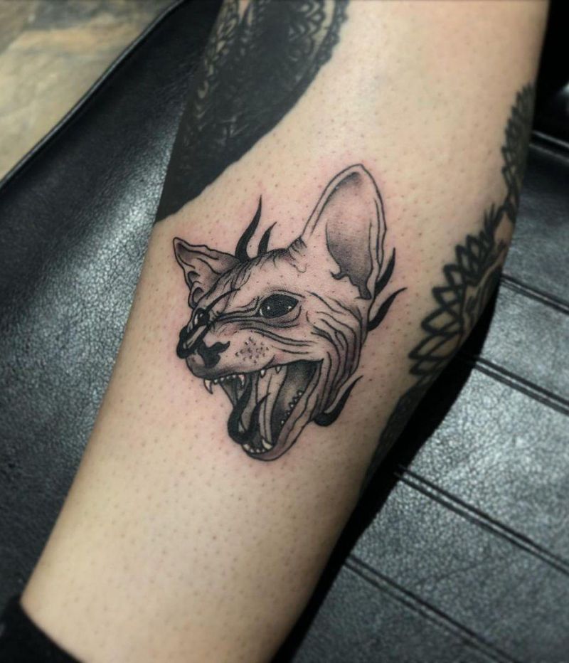 30 Pretty Sphinx Cat Tattoos to Inspire You