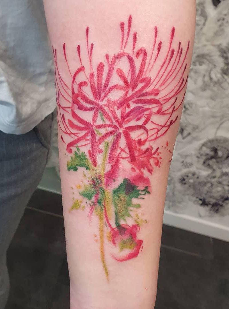 30 Pretty Watercolor Flower Tattoos You Will Love