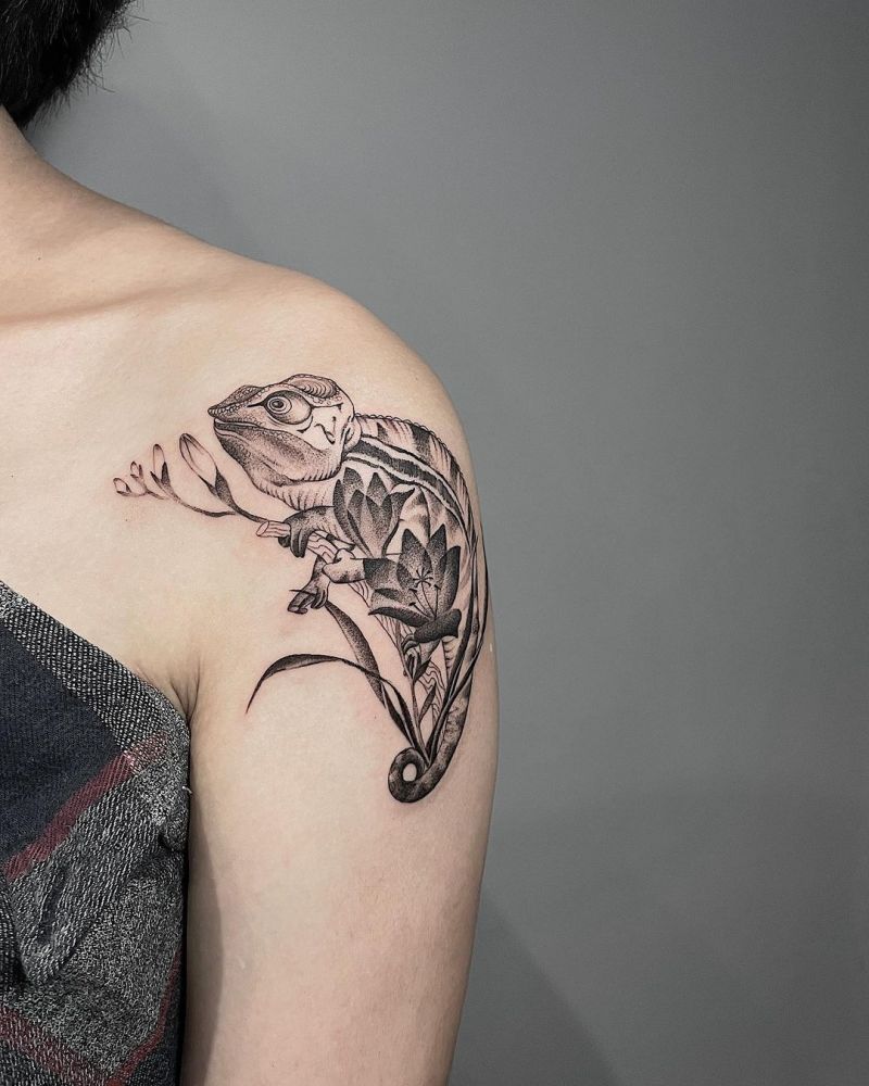 30 Pretty Chameleon Tattoos to Inspire You