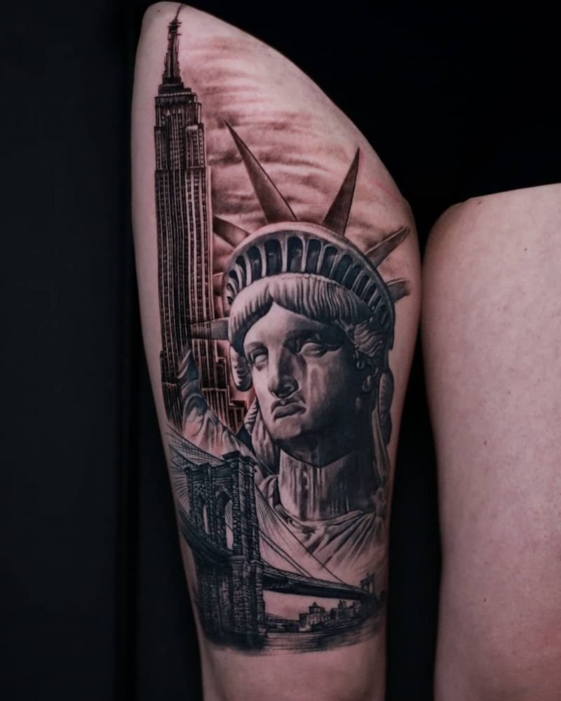 30 Pretty Statue of Liberty Tattoos to Inspire You