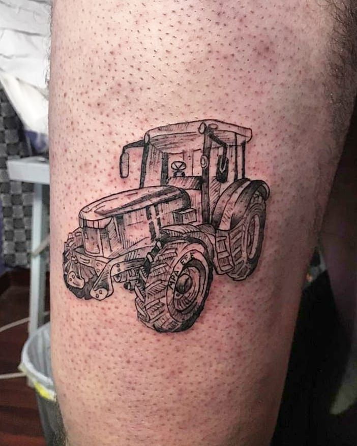 30 Perfect Tractor Tattoos to Inspire You