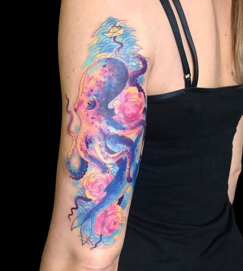 30 Pretty Aquarelle Tattoos You Will Love