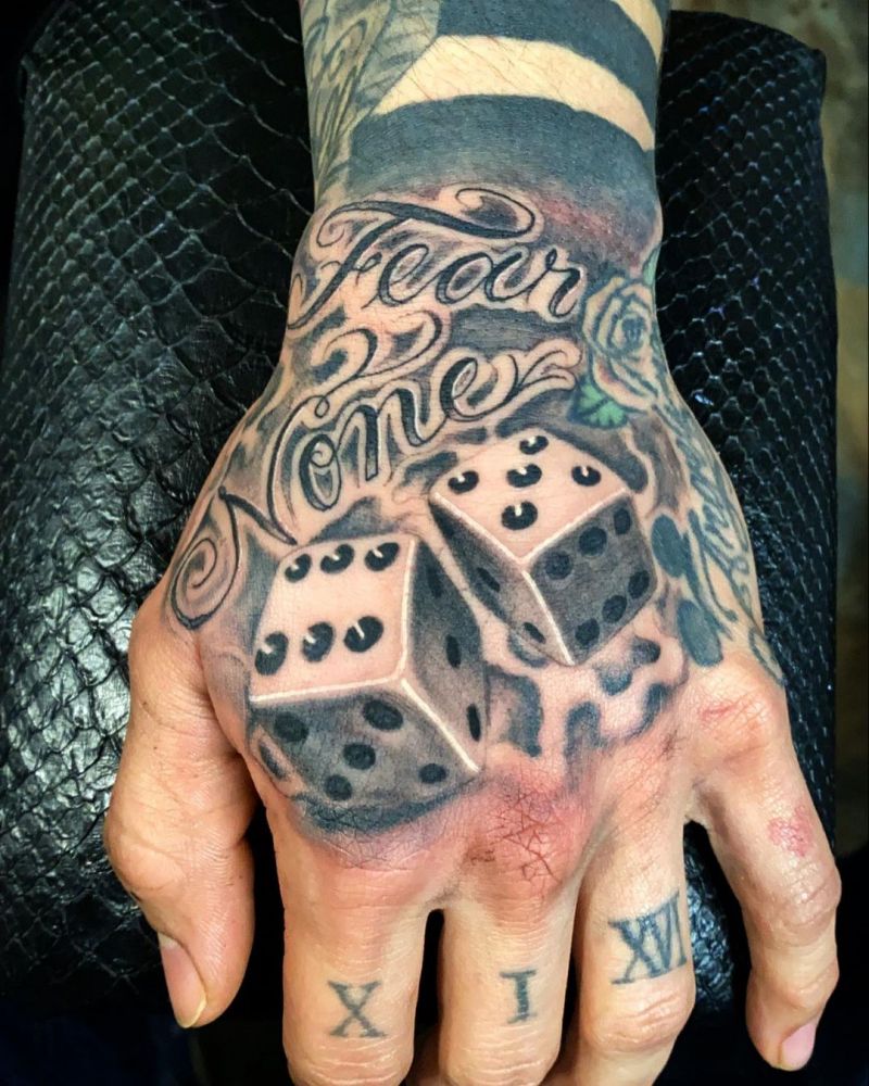 30 Pretty Dice Tattoos Hope to Bring You Luck