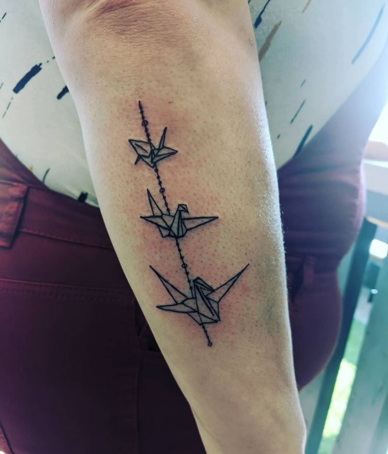 30 Pretty Paper Crane Tattoos Make Your Dream Come True