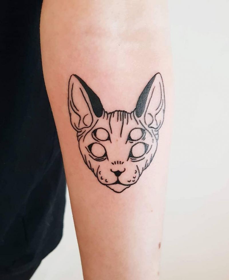 30 Pretty Sphinx Cat Tattoos to Inspire You