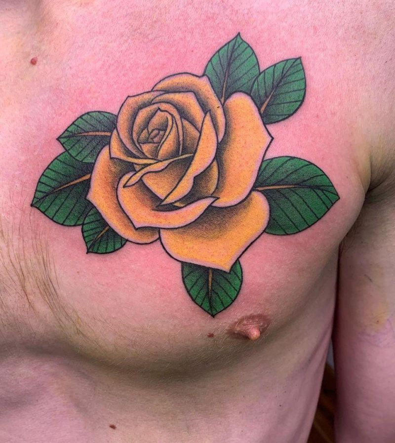 30 Pretty Yellow Rose Tattoos Make You Elegant and Beautiful