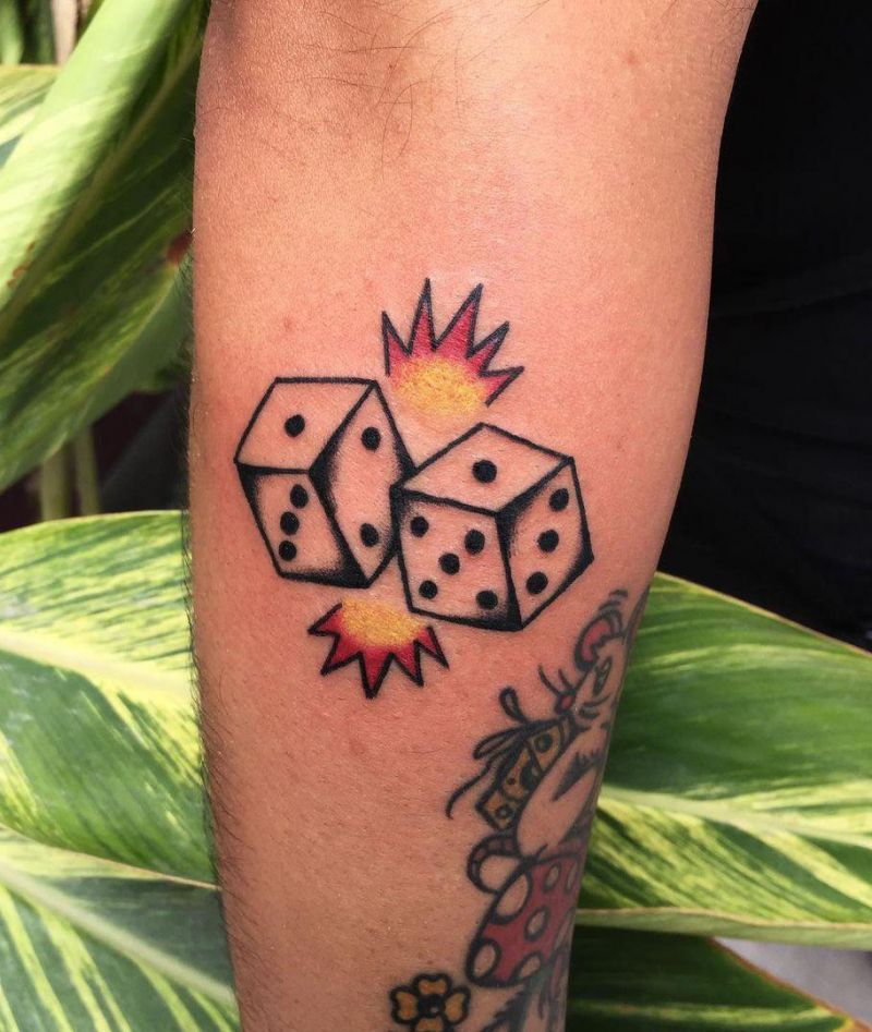 30 Pretty Dice Tattoos Hope to Bring You Luck