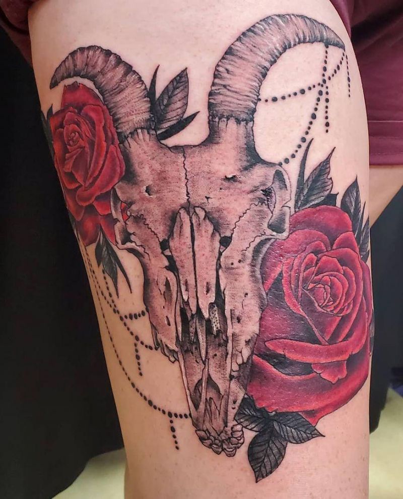 30 Pretty Goat Skull Tattoos You Must Try