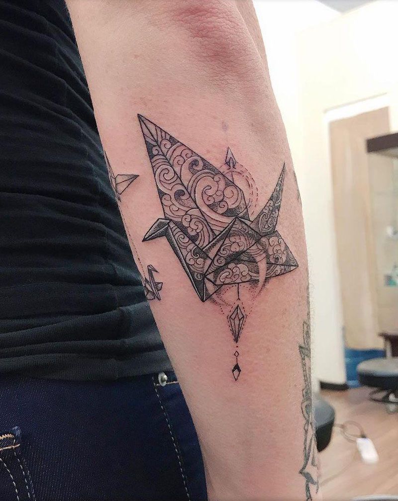 30 Pretty Paper Crane Tattoos Make Your Dream Come True