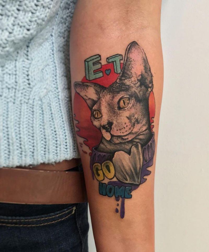 30 Pretty Sphinx Cat Tattoos to Inspire You