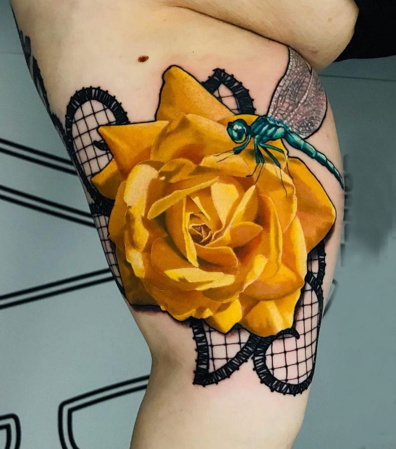 30 Pretty Yellow Rose Tattoos Make You Elegant and Beautiful