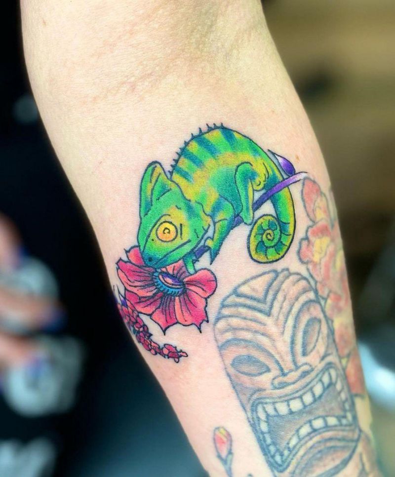 30 Pretty Chameleon Tattoos to Inspire You