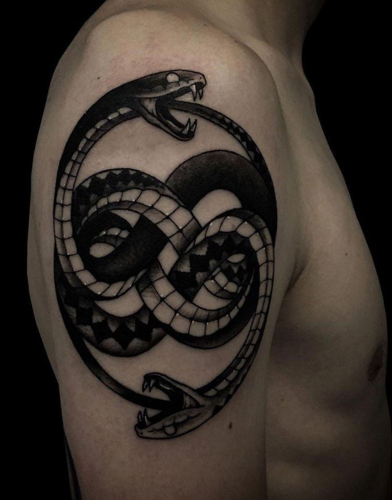 30 Pretty Ouroboros Tattoos for You to Enjoy