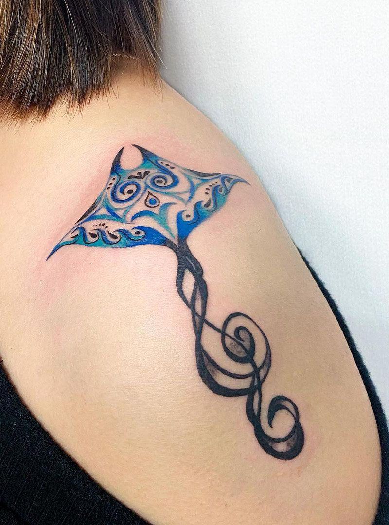 30 Pretty Stingray Tattoos Enhance Your Temperament