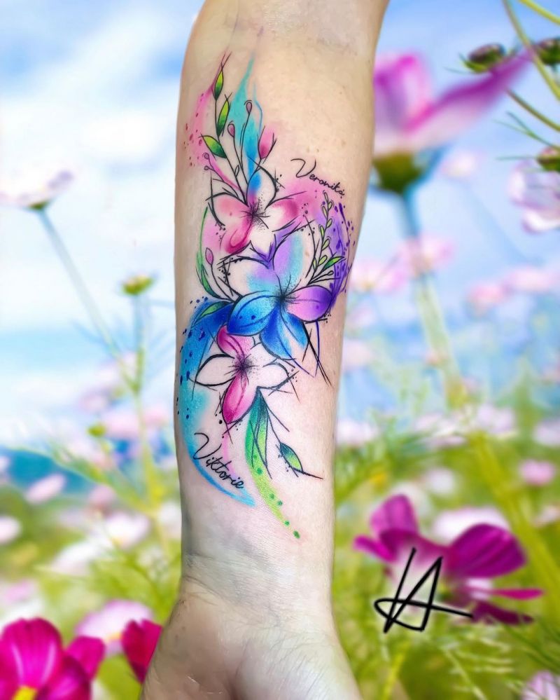 30 Pretty Watercolor Flower Tattoos You Will Love