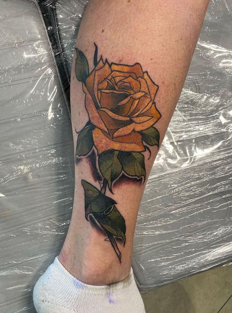 30 Pretty Yellow Rose Tattoos Make You Elegant and Beautiful