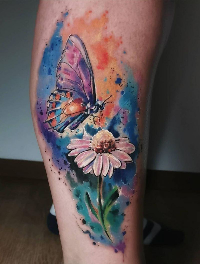 30 Pretty Aquarelle Tattoos You Will Love